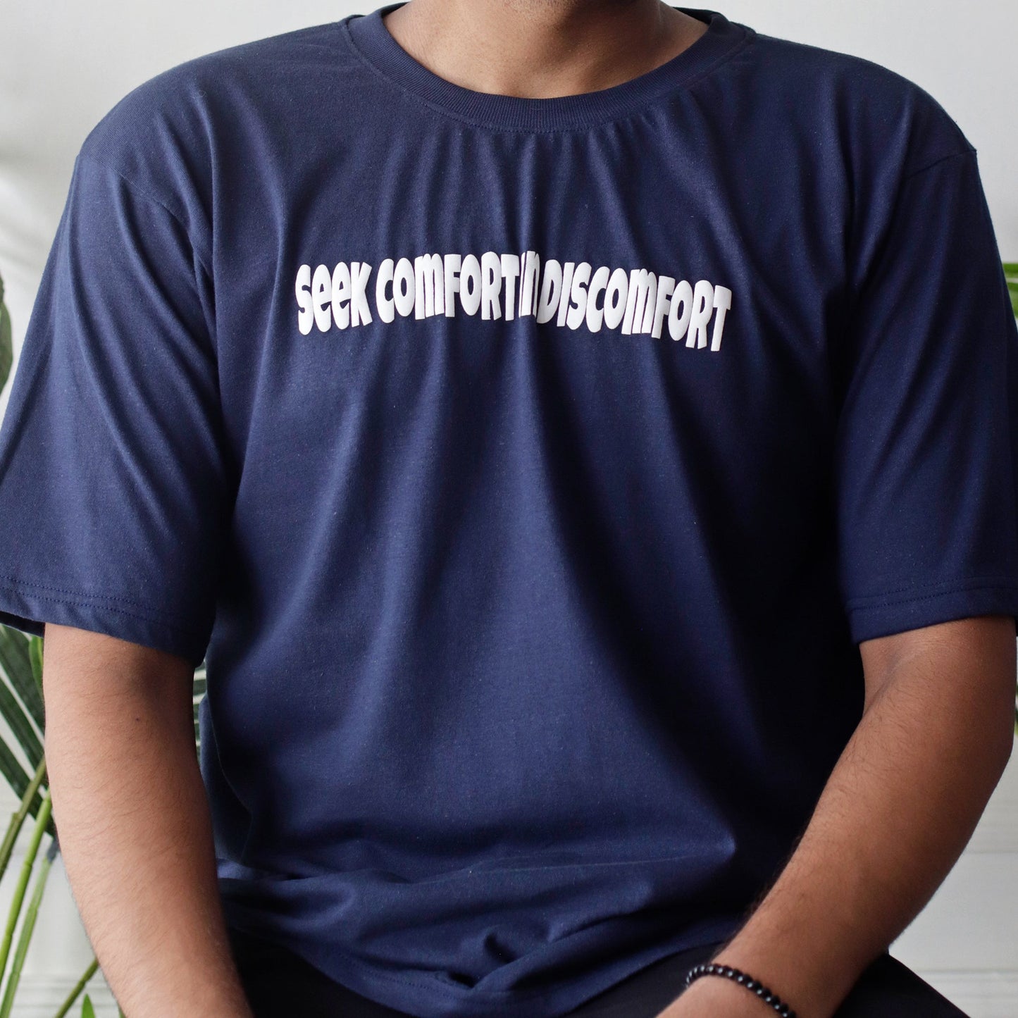 Drop Shoulders Seek Comfort in Discomfort- Blue Oversized T-Shirt